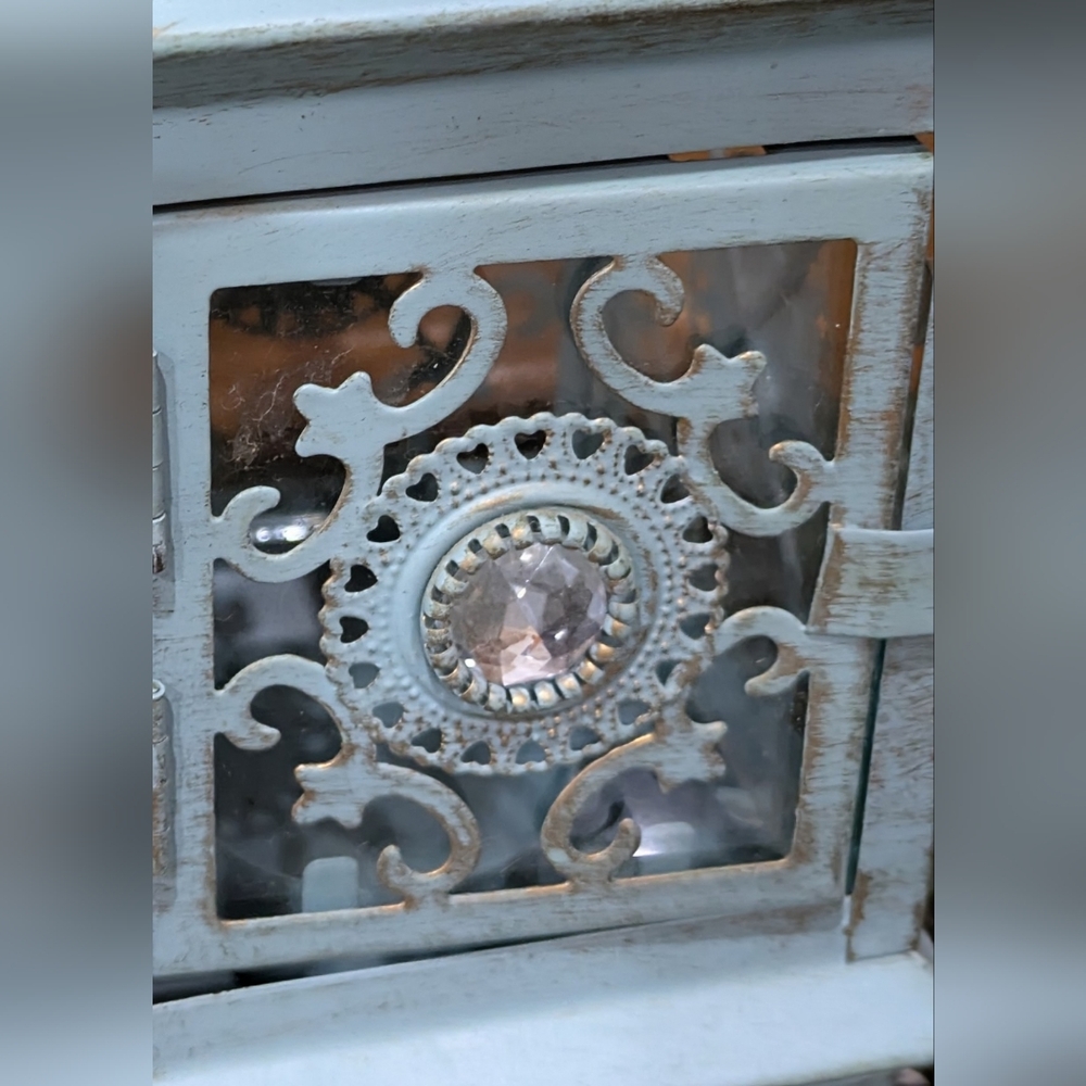 Pier 1 Cutwork Metal Votive Candle Lantern. Hanging or Tabletop. - Picture 10 of 10